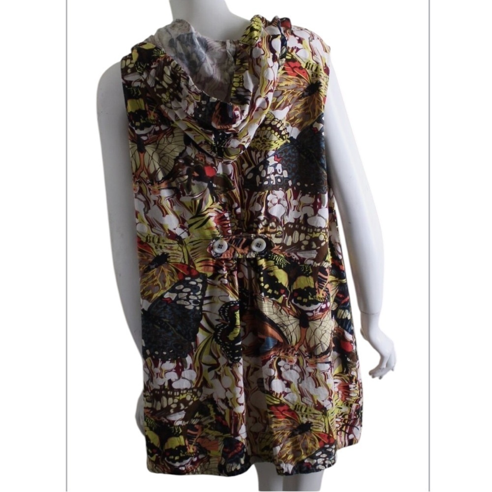 For Cynthia Linen Hooded Tunic  Butterfly Psychedelic Art To Wear 1X - Picture 6 of 12